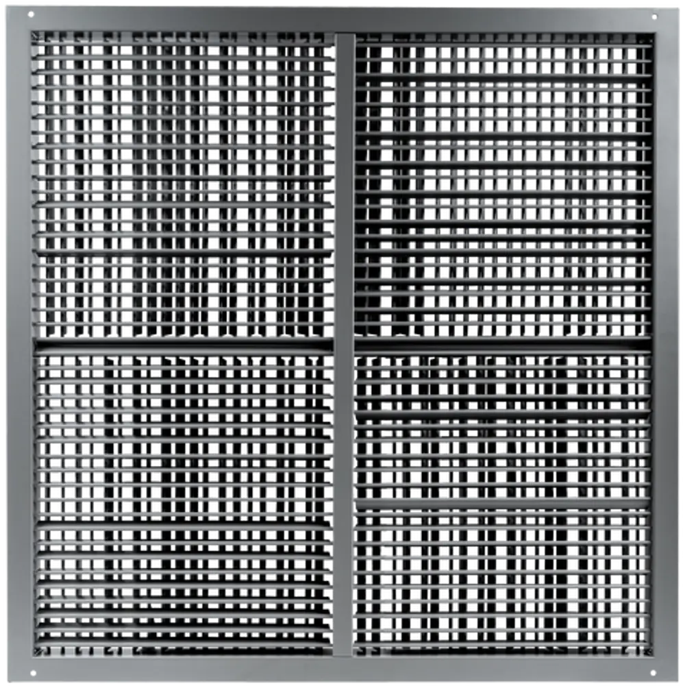 Durchlässe für Luftstrom in einem rechteckigen Gitterdesign, geeignet für den Einsatz in Belüftungssystemen. Produkt von Wolf.